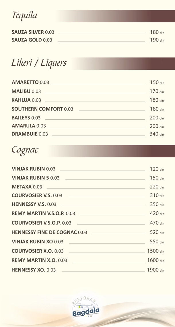 Tequila / Liqueurs / Cognac