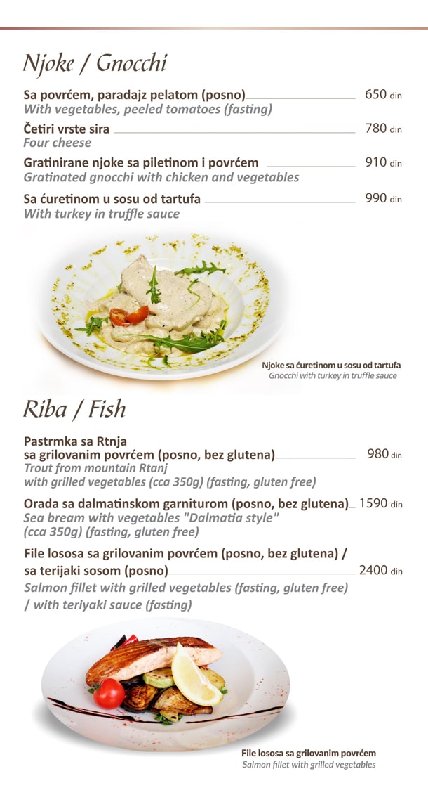 Njoke, riba / Gnocchi, Fish