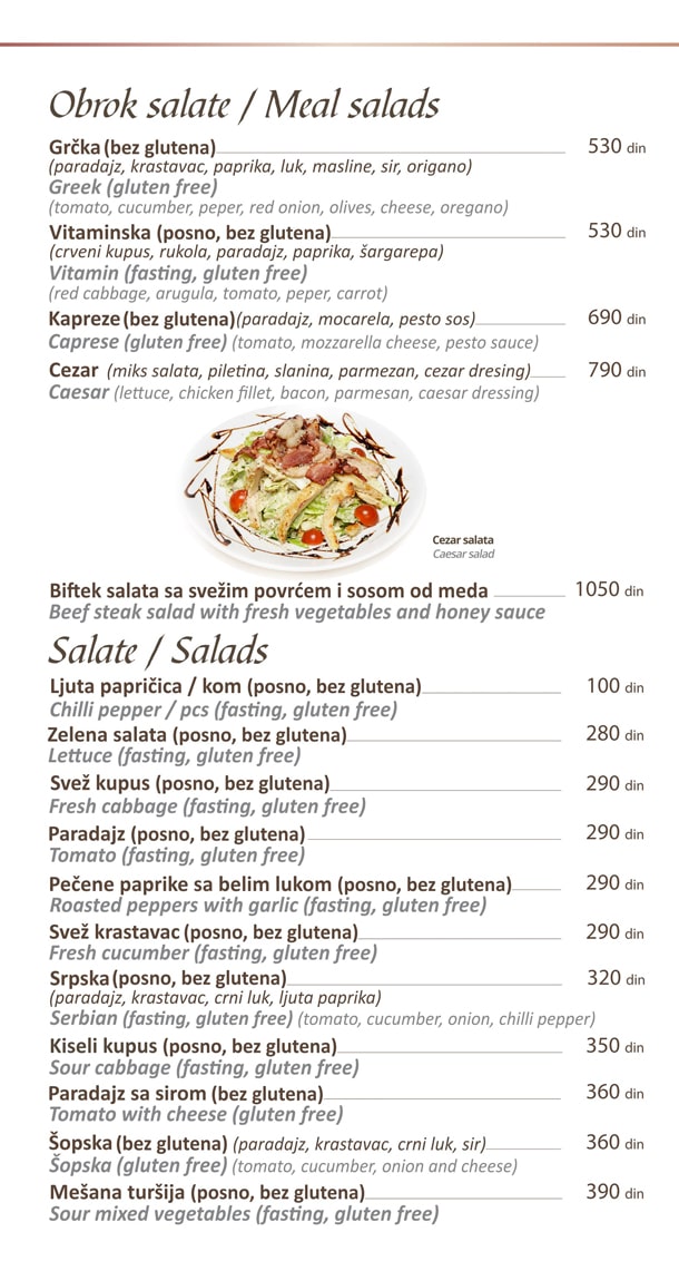 Obrok salate, salate / Meal Salads, Salads